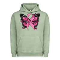 Pigment Oil Green breast cancer ribbon  butterfly Urban Hoodie - MaliasSmallBusiness
