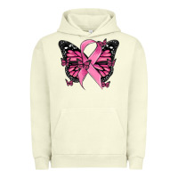 Pigment Pistachio breast cancer ribbon  butterfly Urban Hoodie - MaliasSmallBusiness