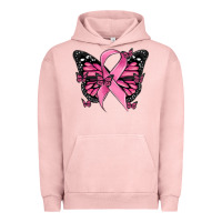 Pigment Salmon breast cancer ribbon  butterfly Urban Hoodie - MaliasSmallBusiness