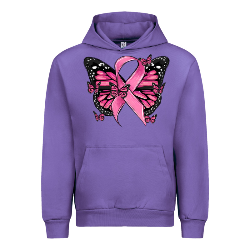 Breast Cancer Ribbon  Butterfly Urban Hoodie by MaliasSmallBusiness | Teevron