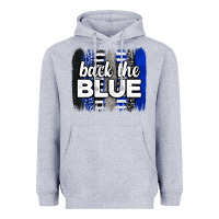 Heather Grey Back the blue brushstrokes Heavyweight Hoodie - Neo Western