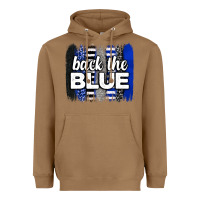 Toasted Coconut Back the blue brushstrokes Heavyweight Hoodie - Neo Western