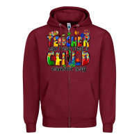 Burgundy teacher can hear what a child cannot say Zipper Hoodie - Zillion Design Studio