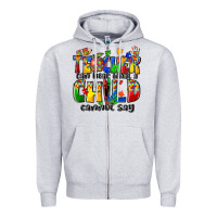 Heather Grey teacher can hear what a child cannot say Zipper Hoodie - Zillion Design Studio