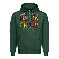 Sports Green teacher can hear what a child cannot say Zipper Hoodie - Zillion Design Studio