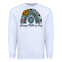 White happy mother's day rainbow Premium Sweatshirt - CowhideDigitalArt