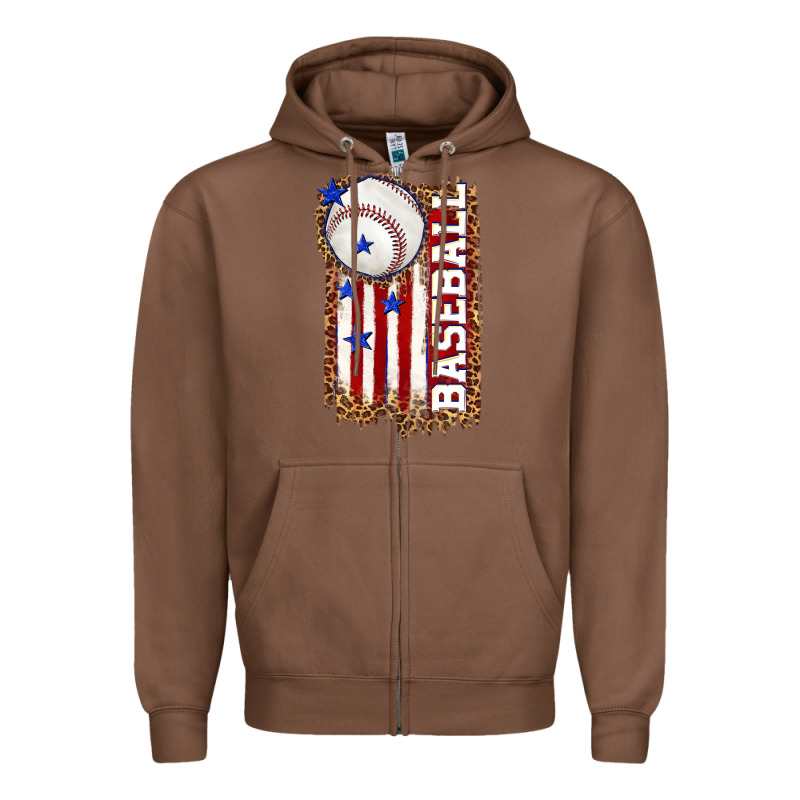 Baseball American Flag Zipper Hoodie by texasbilliewilder | Teevron