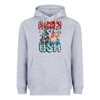 Heather Grey Born in USA gnomes 4th of July Heavyweight Hoodie - CowGirlArtShop