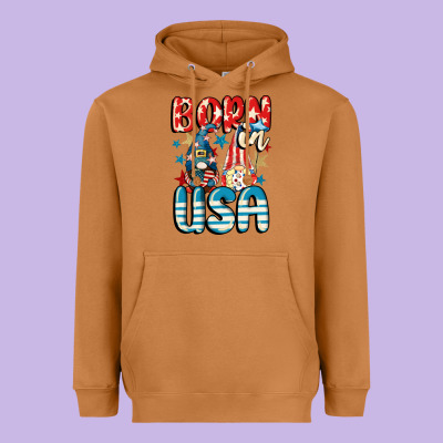 Born In Usa Gnomes 4th Of July Heavyweight Hoodie Designed By Cowgirlartshop