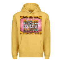 Antique Gold mama llama sunflowers Premium Hoodie - LillyAllenDesigns