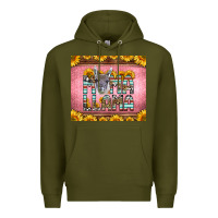 Army Green mama llama sunflowers Premium Hoodie - LillyAllenDesigns