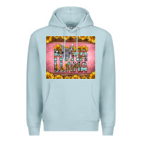 Blue Mist mama llama sunflowers Premium Hoodie - LillyAllenDesigns