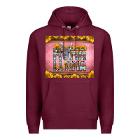 Burgundy mama llama sunflowers Premium Hoodie - LillyAllenDesigns