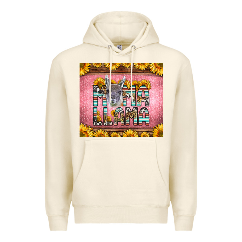 Mama Llama Sunflowers Premium Hoodie by LillyAllenDesigns | Teevron