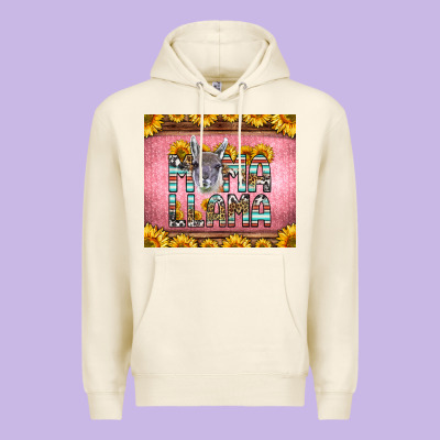 Mama Llama Sunflowers Premium Hoodie Designed By Lillyallendesigns