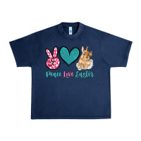Navy peace love easter with bunny and butterfly Urban Heavy Tee - Artiststas