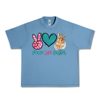 Pebble Blue peace love easter with bunny and butterfly Urban Heavy Tee - Artiststas