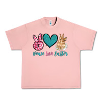 Salmon peace love easter with bunny and butterfly Urban Heavy Tee - Artiststas