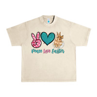Sandshell peace love easter with bunny and butterfly Urban Heavy Tee - Artiststas