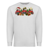 Dove Grey christmas trucks Premium Sweatshirt - FaDigitalArtStudio