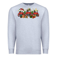 Heather Grey christmas trucks Premium Sweatshirt - FaDigitalArtStudio