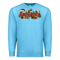 Ocean Blue christmas trucks Premium Sweatshirt - FaDigitalArtStudio