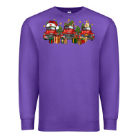 Purple christmas trucks Premium Sweatshirt - FaDigitalArtStudio