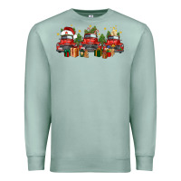 Seafoam christmas trucks Premium Sweatshirt - FaDigitalArtStudio