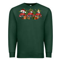 Sports Green christmas trucks Premium Sweatshirt - FaDigitalArtStudio