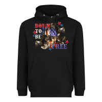 Black Born to be free 4th of july Heavyweight Hoodie - CowGirlArtShop