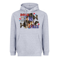Heather Grey Born to be free 4th of july Heavyweight Hoodie - CowGirlArtShop