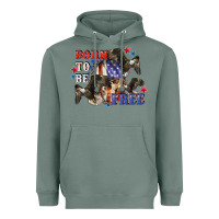 Sage Born to be free 4th of july Heavyweight Hoodie - CowGirlArtShop