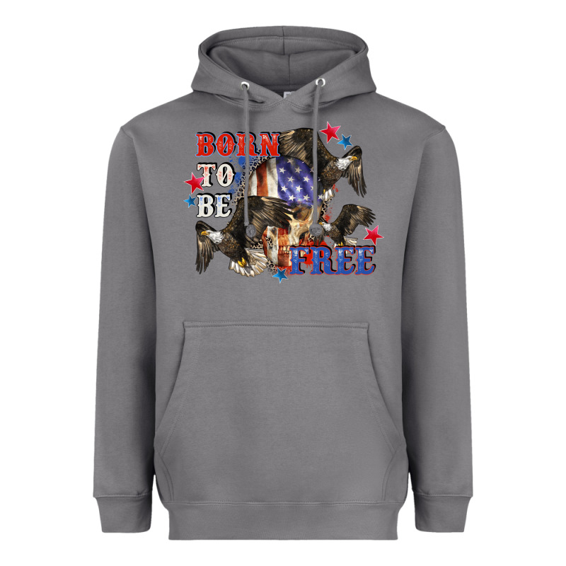 Born To Be Free 4th Of July Heavyweight Hoodie by CowGirlArtShop | Teevron