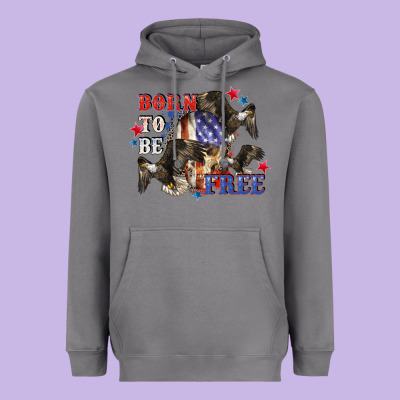 Born To Be Free 4th Of July Heavyweight Hoodie Designed By Cowgirlartshop