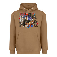 Toasted Coconut Born to be free 4th of july Heavyweight Hoodie - CowGirlArtShop