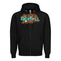 Black baseball Zipper Hoodie - texasbilliewilder