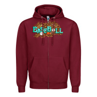 Burgundy baseball Zipper Hoodie - texasbilliewilder