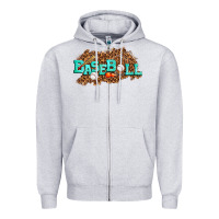 Heather Grey baseball Zipper Hoodie - texasbilliewilder