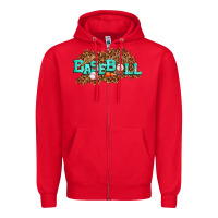 Red baseball Zipper Hoodie - texasbilliewilder