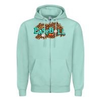 Seafoam baseball Zipper Hoodie - texasbilliewilder
