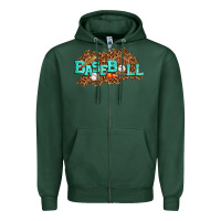 Sports Green baseball Zipper Hoodie - texasbilliewilder