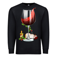 Black christmas wine glass Premium Sweatshirt - FaDigitalArtStudio