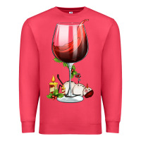 Cardinal christmas wine glass Premium Sweatshirt - FaDigitalArtStudio