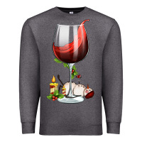 Charcoal Heather christmas wine glass Premium Sweatshirt - FaDigitalArtStudio