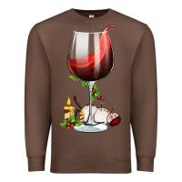 Chestnut christmas wine glass Premium Sweatshirt - FaDigitalArtStudio