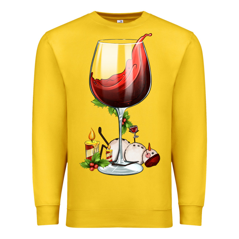 Christmas Wine Glass Premium Sweatshirt by FaDigitalArtStudio | Teevron