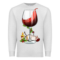 Oatmeal Heather christmas wine glass Premium Sweatshirt - FaDigitalArtStudio