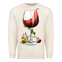 Sandshell christmas wine glass Premium Sweatshirt - FaDigitalArtStudio