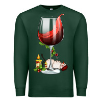 Sports Green christmas wine glass Premium Sweatshirt - FaDigitalArtStudio