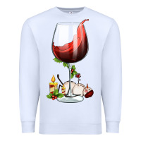 White christmas wine glass Premium Sweatshirt - FaDigitalArtStudio